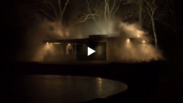 philip johnson glass house fog