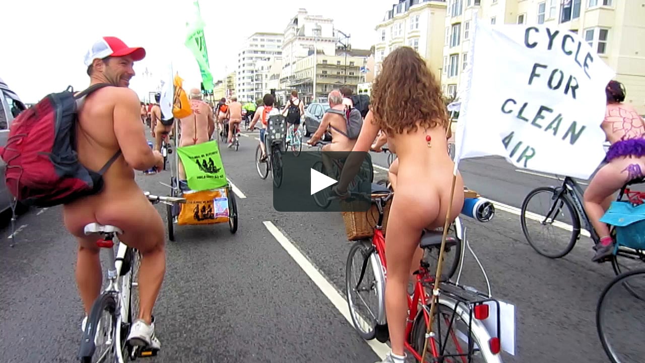 A Rider's Eye View of the World Naked Bike Ride (WNBR) Brighton 2016.