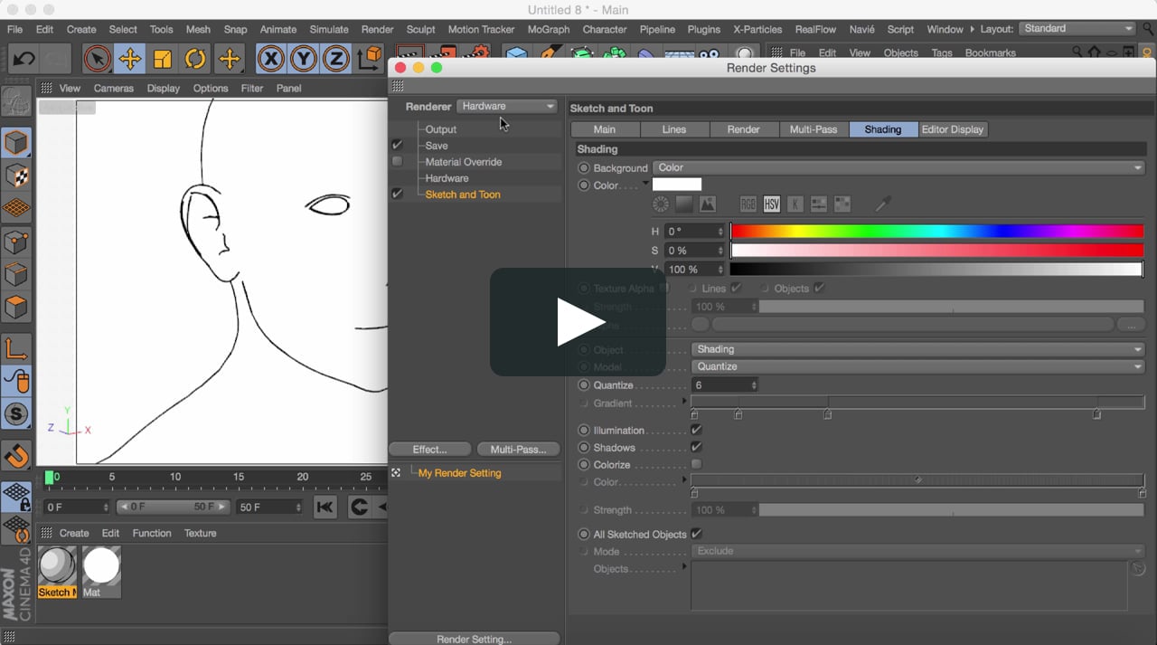 cinema 4d r20 sketch and toon