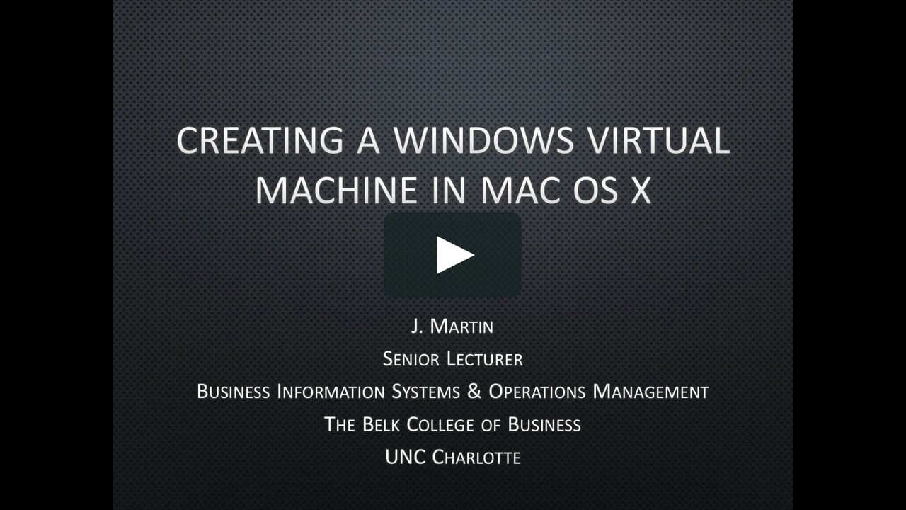 set up windows virtual machine for mac os