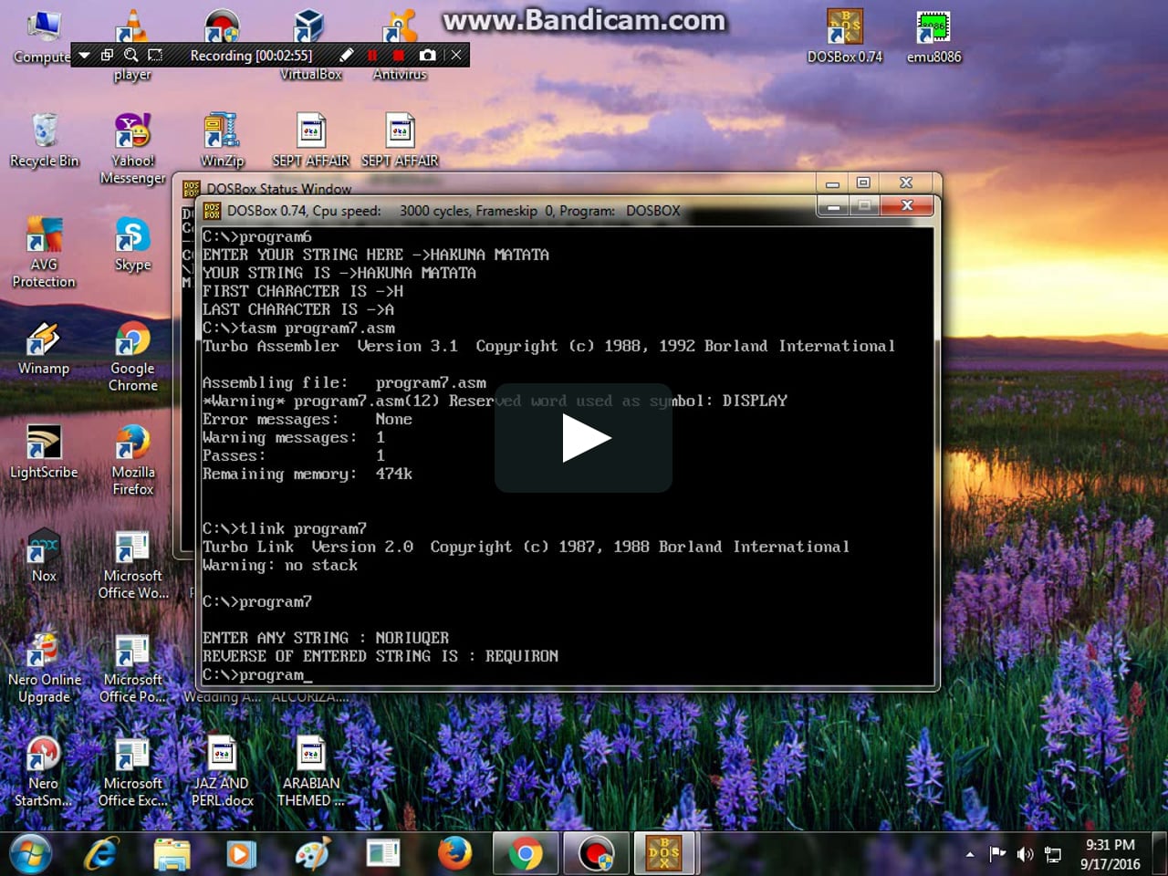 Assembly Language: Running .ASM file in DOSBox on Vimeo