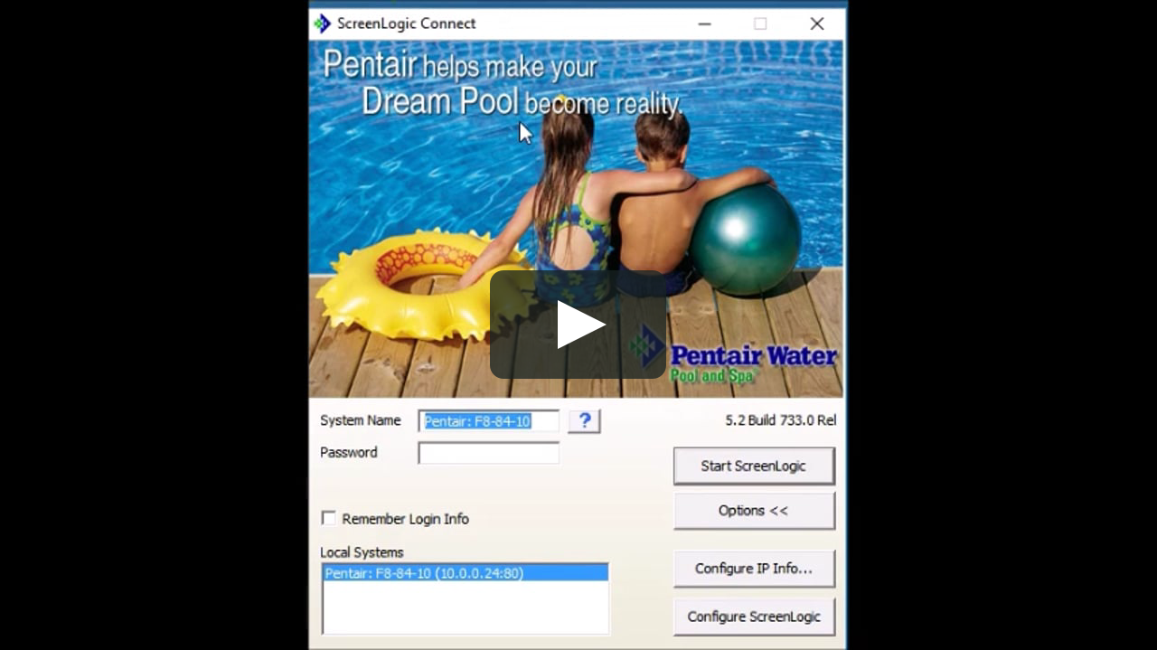 pentair screenlogic connect login