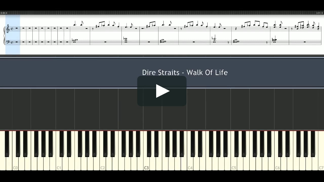 Walk of life dire. Dire Straits walk of Life. A Tisket a Tasket Nikki Yanofsky Ноты. Жизнь фортепиано на английском.