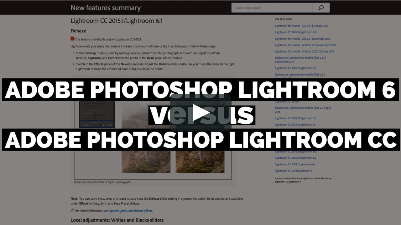 adobe photoshop lightroom 6 vs lightroom cc