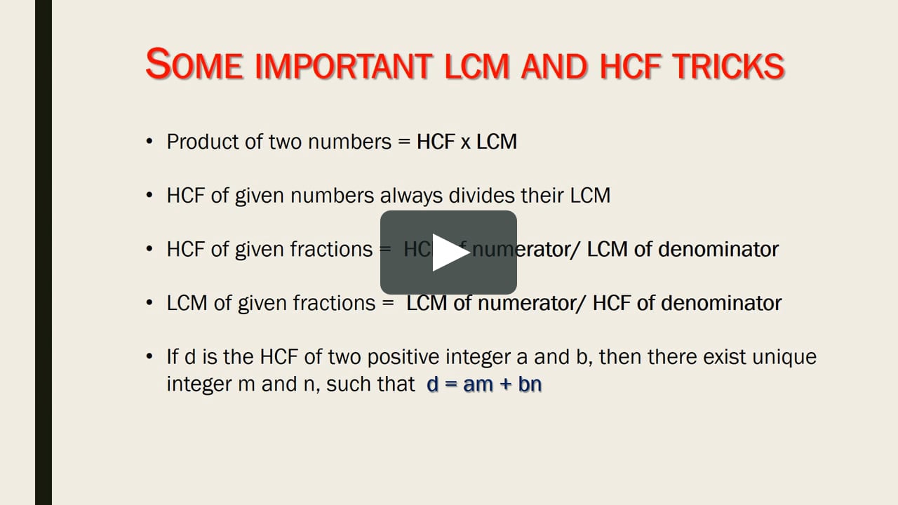 How To Solve Hcf And Lcm Concept Based Problems And Tricks On Vimeo How To Solve Hcf And Lcm Concept Based Problems And Tricks On Vimeo
