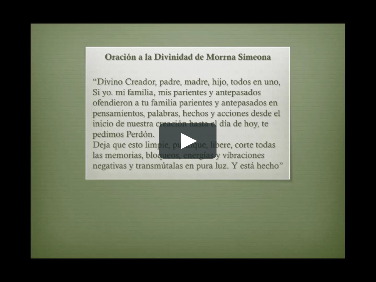 Oración a la Divinidad de Morrna Simeona Clase 7 on Vimeo