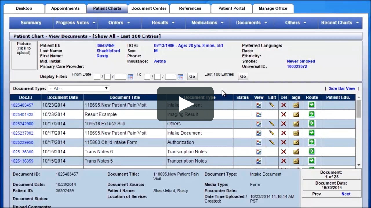 EHR 24 7 Viewing Patient Documents On Vimeo
