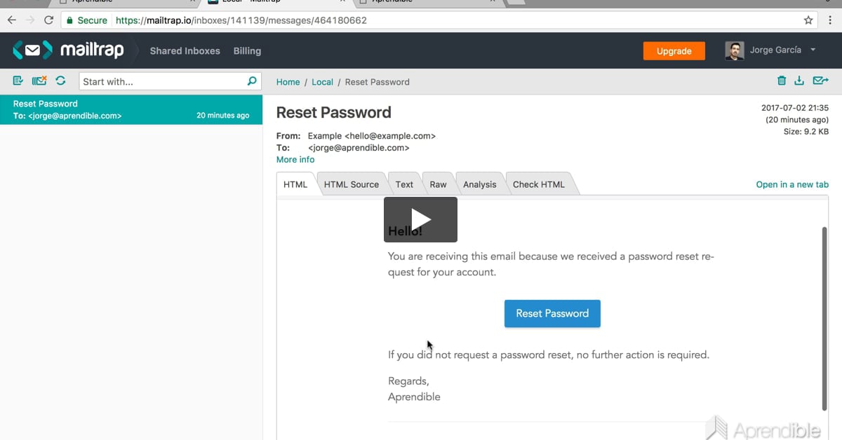 18. Solicitud de restablecimiento de contraseña