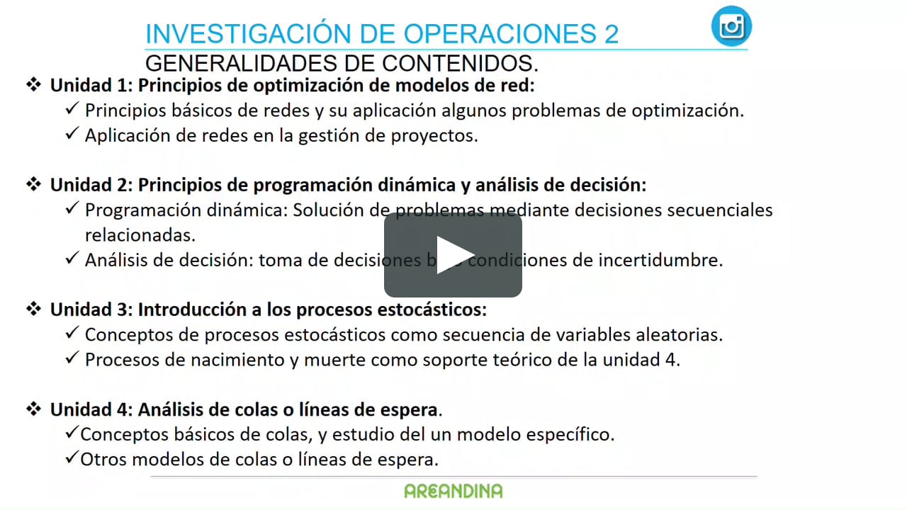 Investigación de operaciones II - Intro on Vimeo