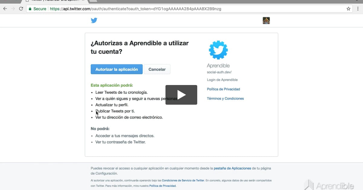 33. Login con Twitter
