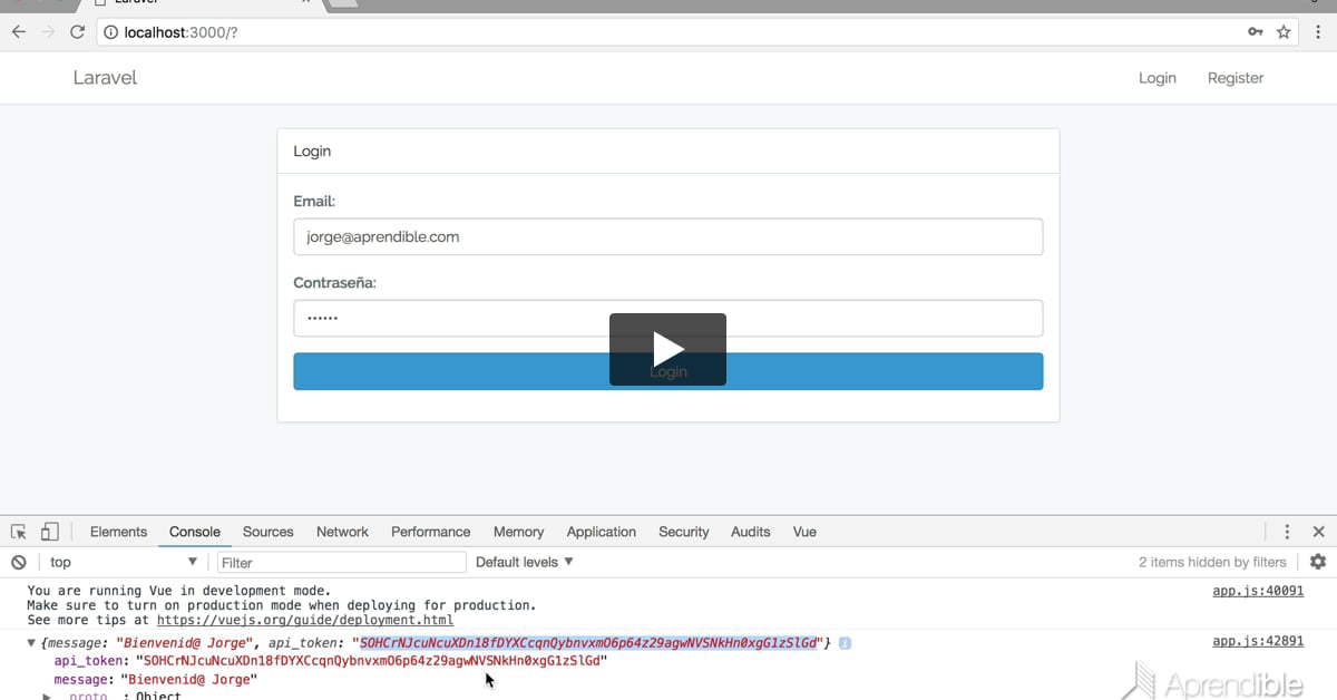 37. Autenticación API con VueJS