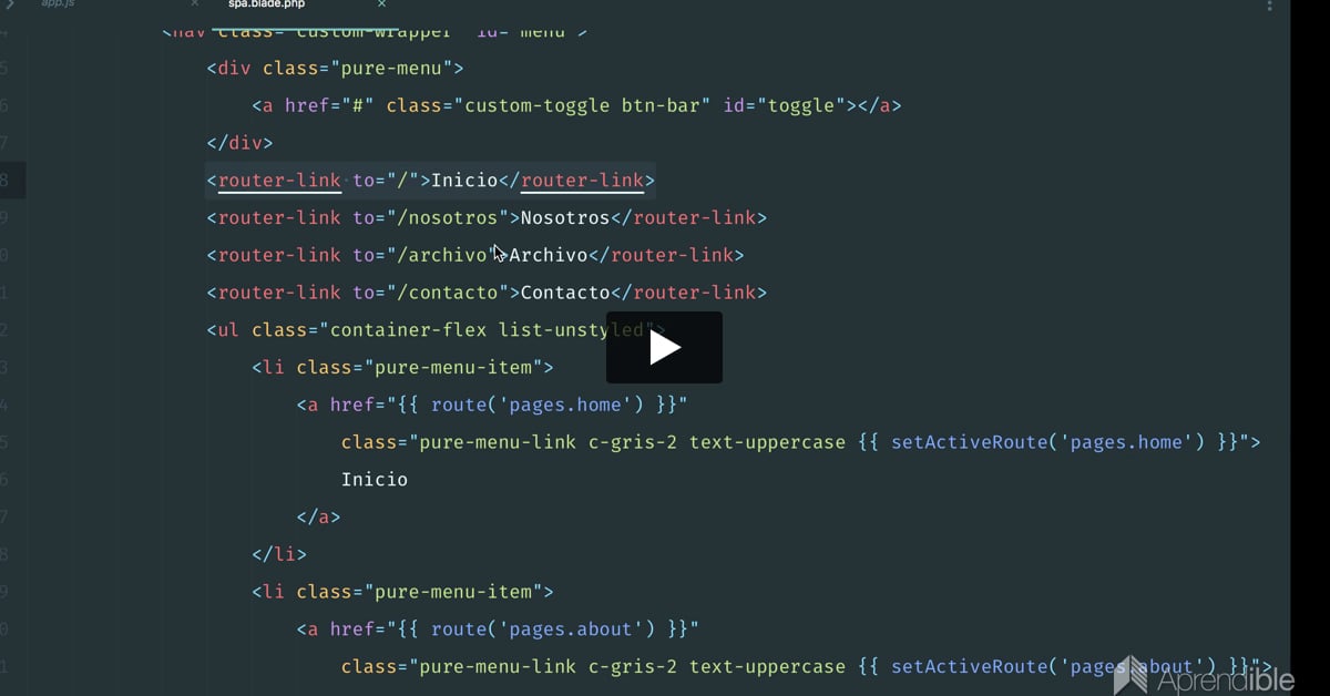 8. Definiendo la navegación