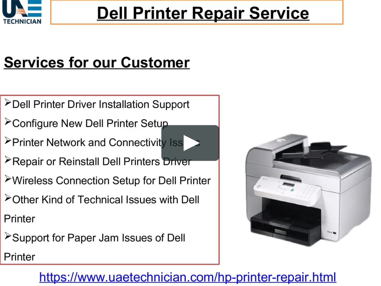 Call@+971-523252808 to get the support for Dell Printer Repair Service on  Vimeo