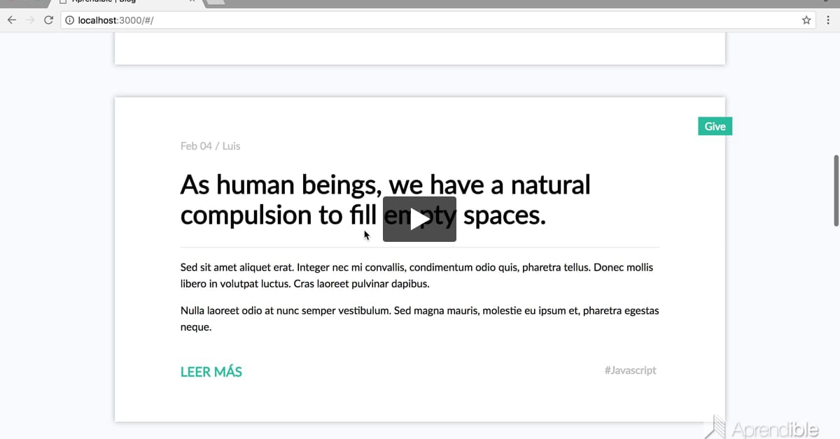 18. Componentes para los posts