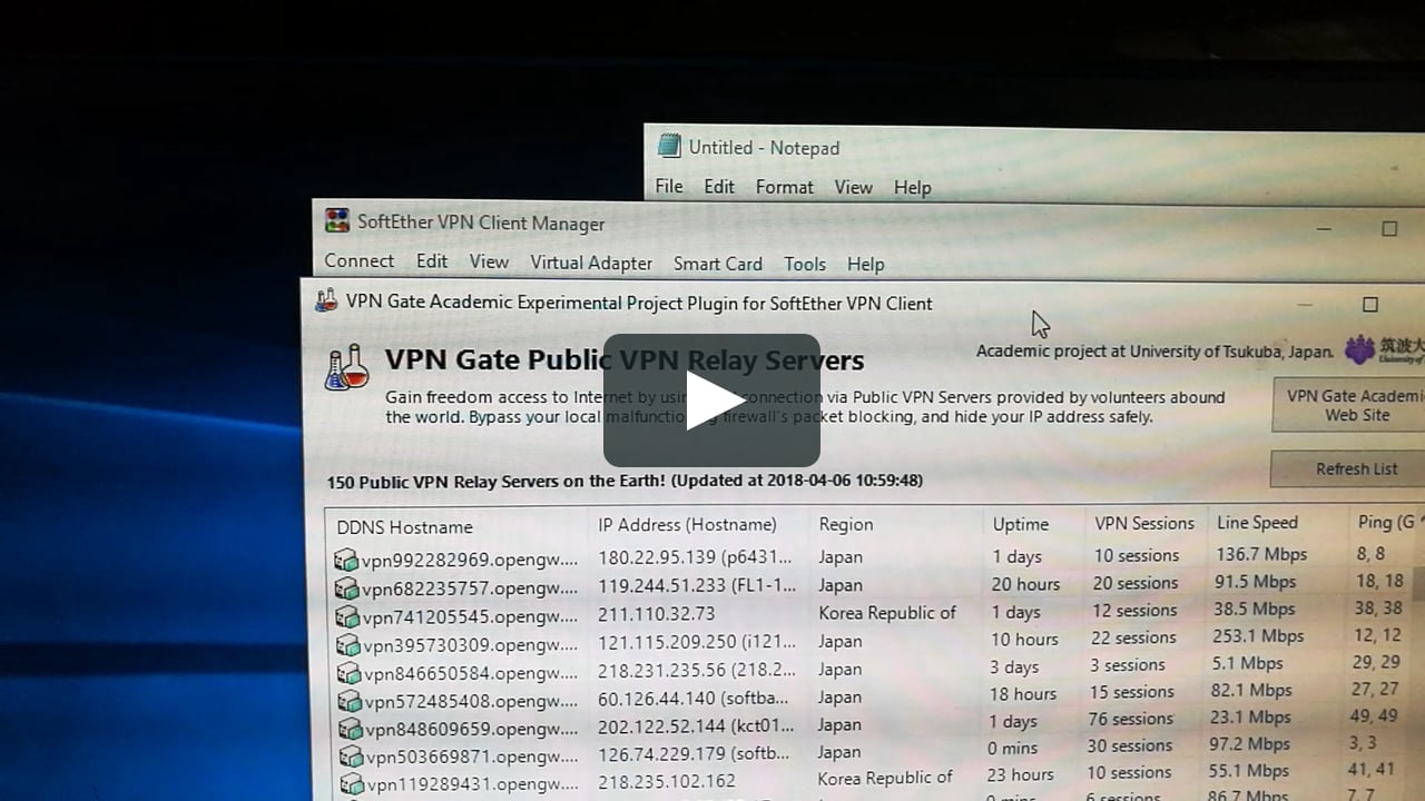 vpn gate client plug in with softether vpn client