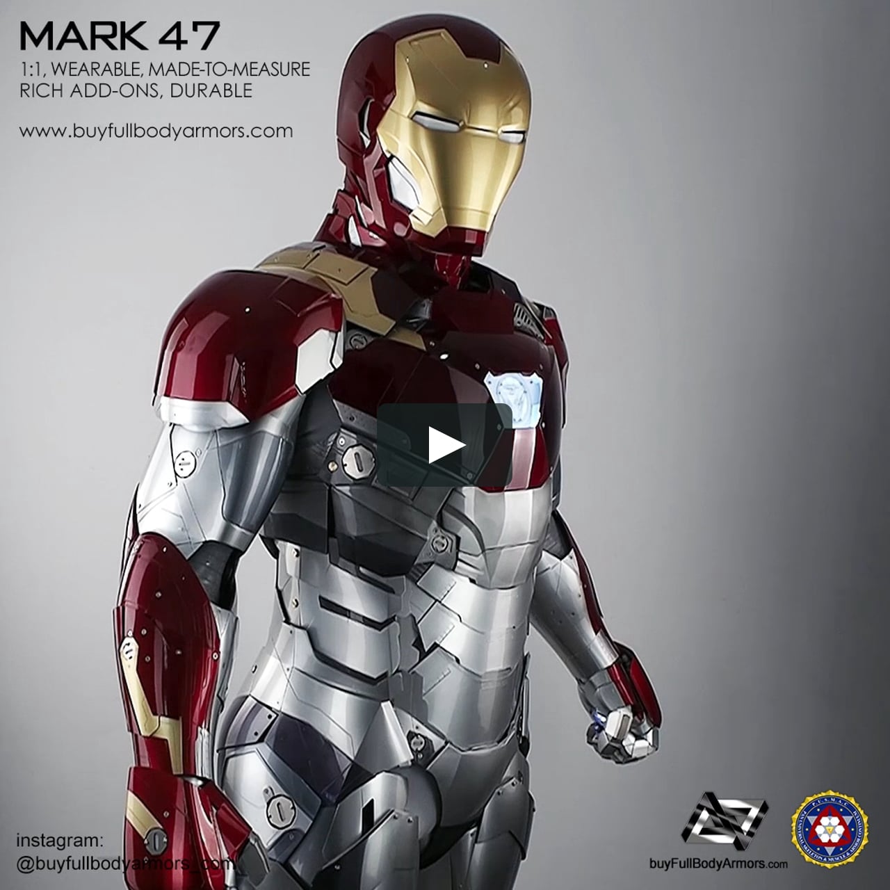 Wearable Iron Man Mark 47 Costume Full Body Demonstration On Vimeo