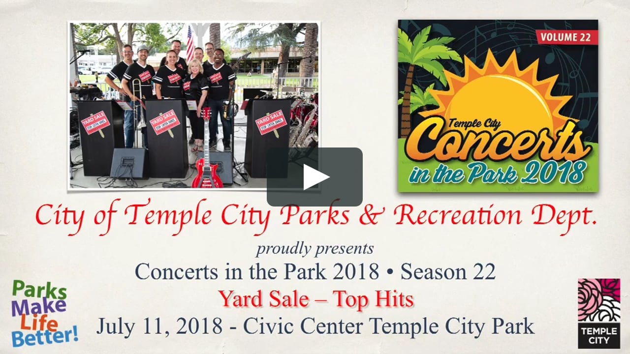 July 11, 2018 Temple City Summer Concerts in the Park Yard Sale on