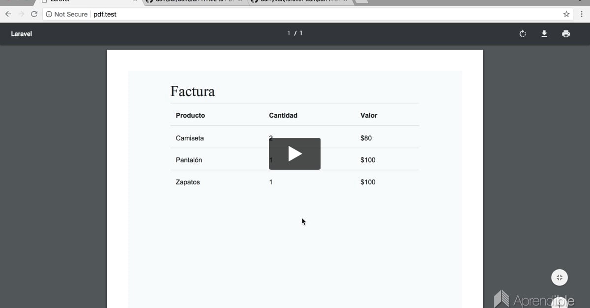 1. Cómo exportar PDFs en Laravel