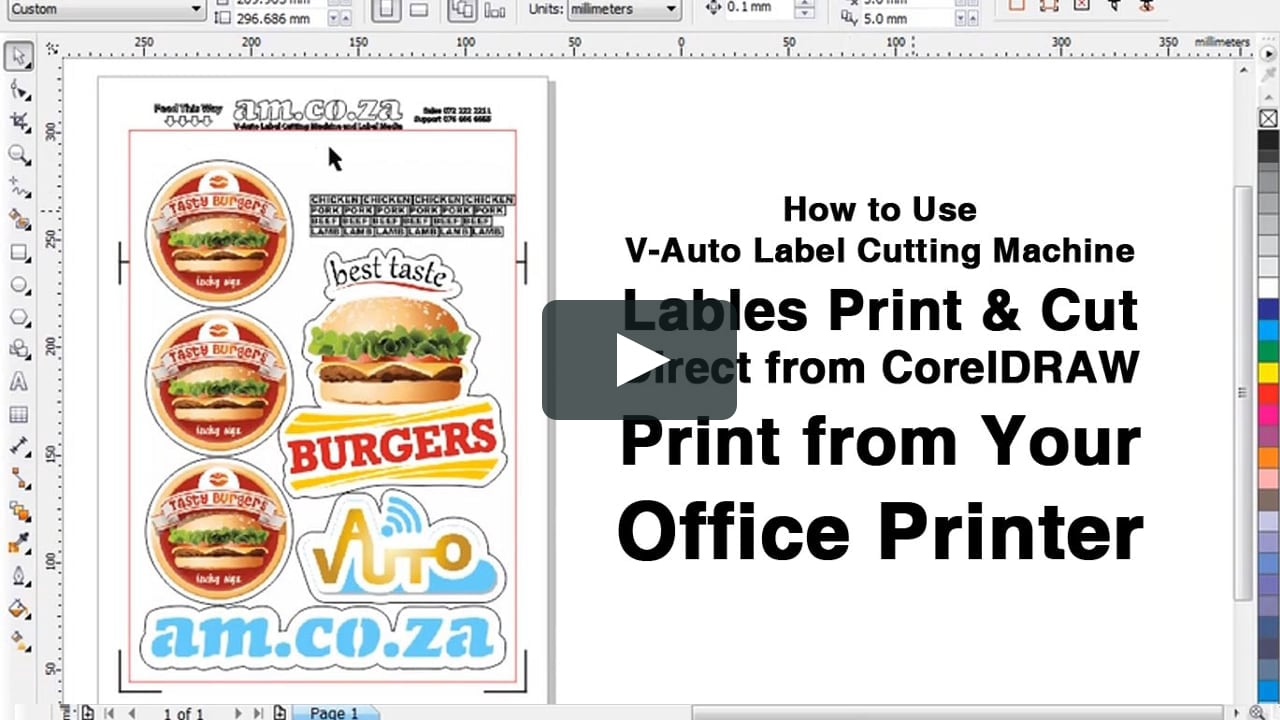 How to Use V-Auto Label Cutting Machine, Stickers Print to Cut from  CorelDRAW, Print from Your Office Printer