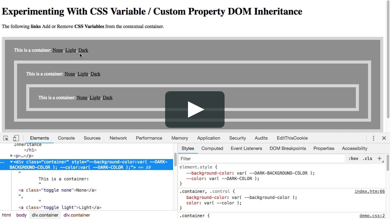 CSS Variable DOM Inheritance - Kế thừa DOM biến CSS là một tính năng quan trọng trong việc thiết kế giao diện phù hợp với nhu cầu của người dùng. Tham khảo hình ảnh liên quan để tìm hiểu kiến thức về kế thừa DOM biến CSS và cách áp dụng chúng vào thiết kế website.