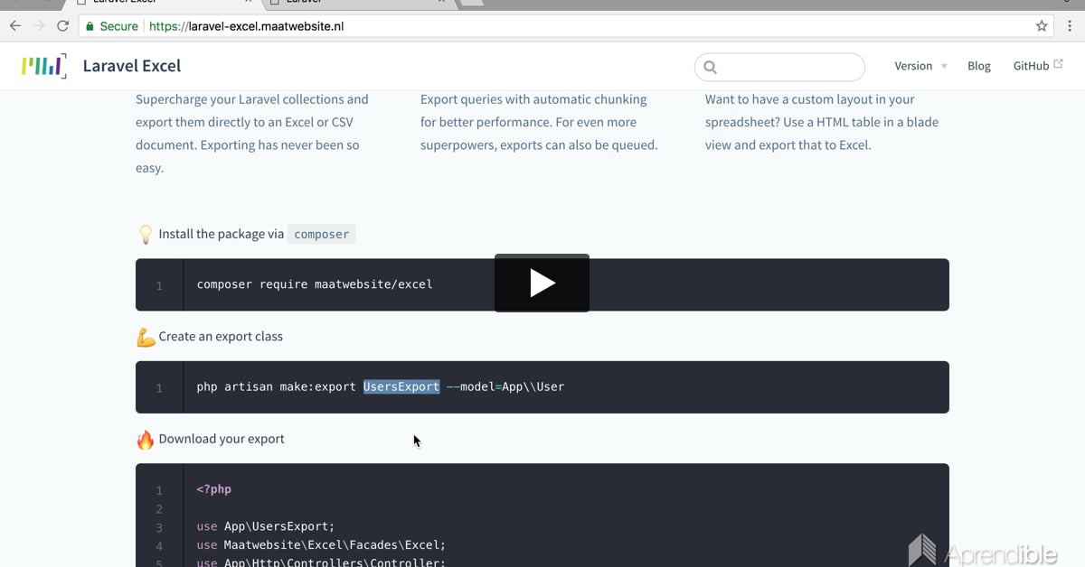 2. Cómo exportar Excel en Laravel