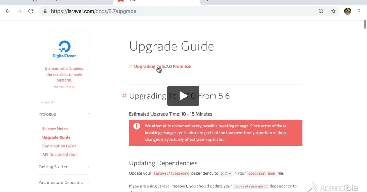 58. Actualizando a Laravel 5.7