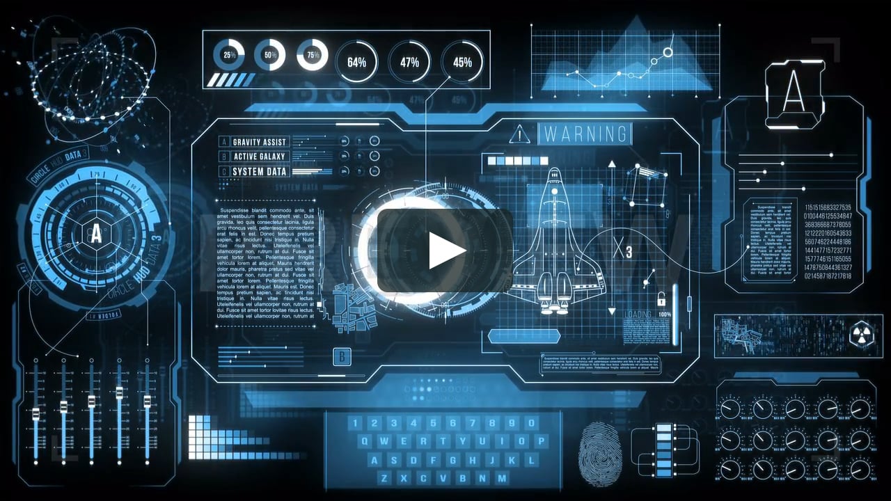 Spaceship HUD Dashboard In 4K Stock Motion Graphics.