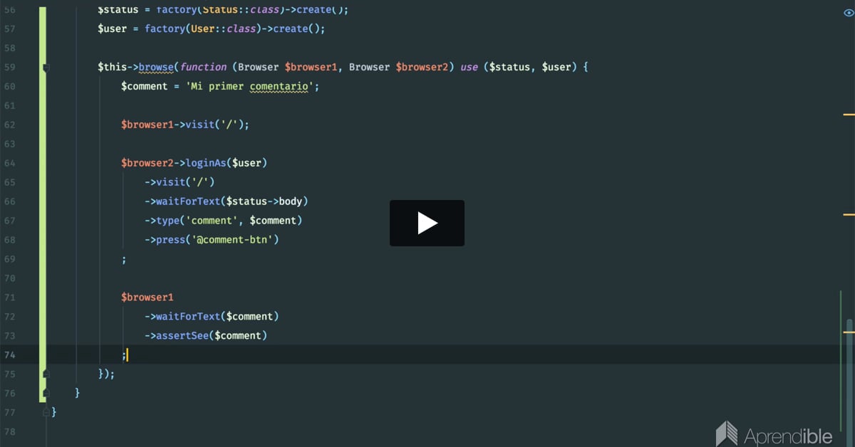 67. Comentarios en tiempo real - parte 2