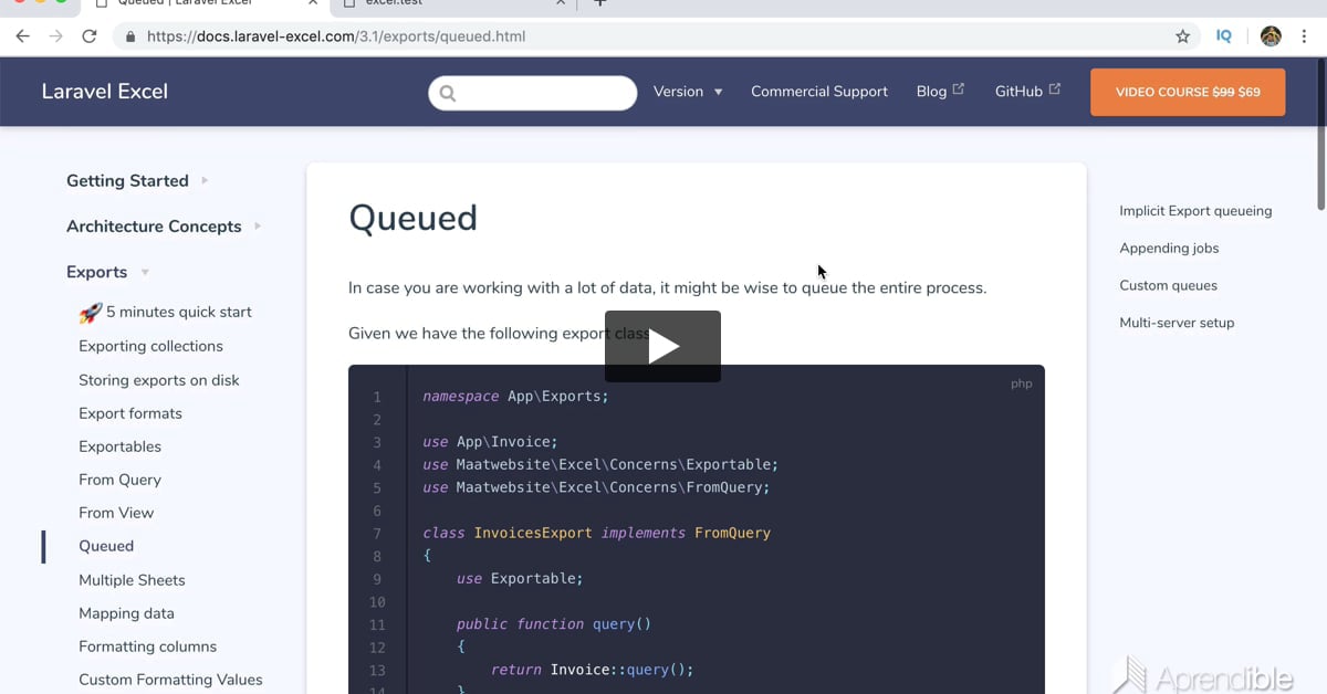 5. Cómo exportar datos a través de queues