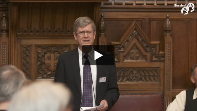 Survival's former Director Stephen Corry speaks at our 50th birthday party