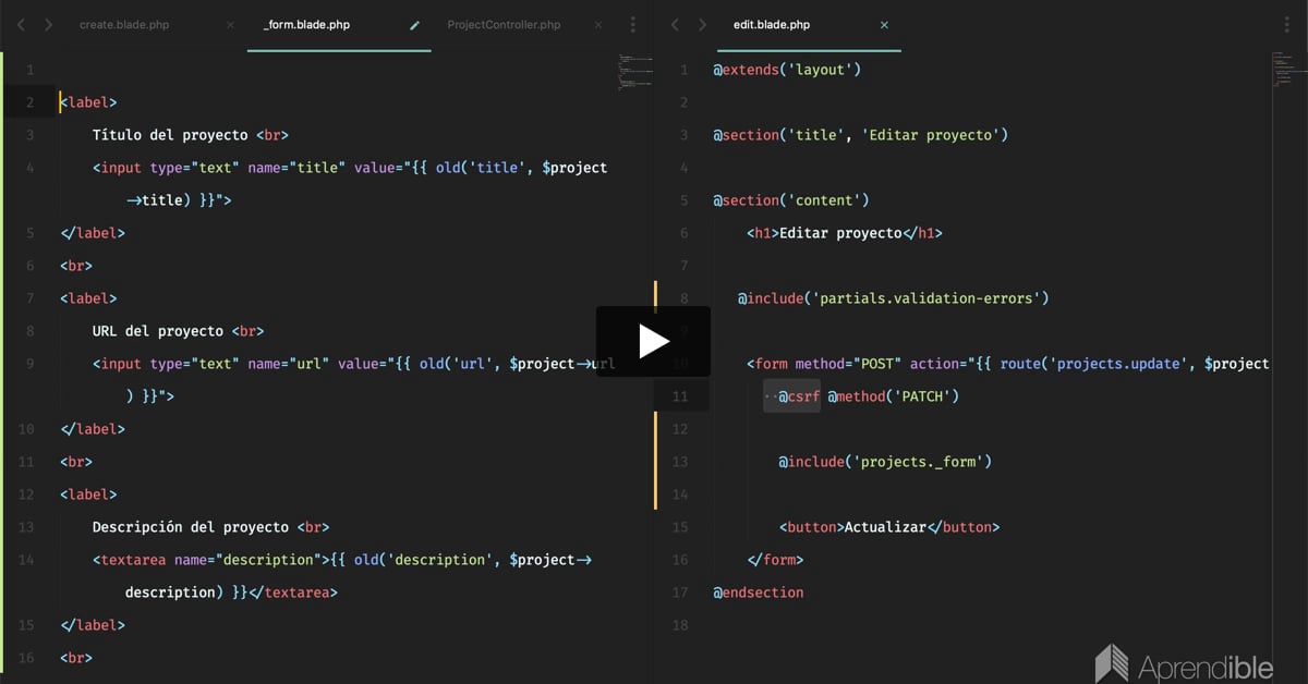 27. Reutilizando el formulario