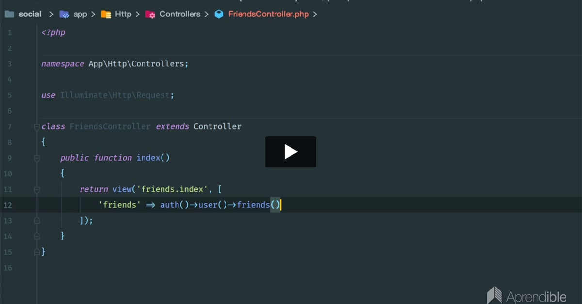 93. Mostrando el listado de amigos