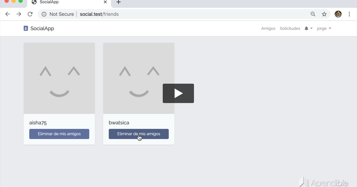 95. Diseñando el listado de amigos