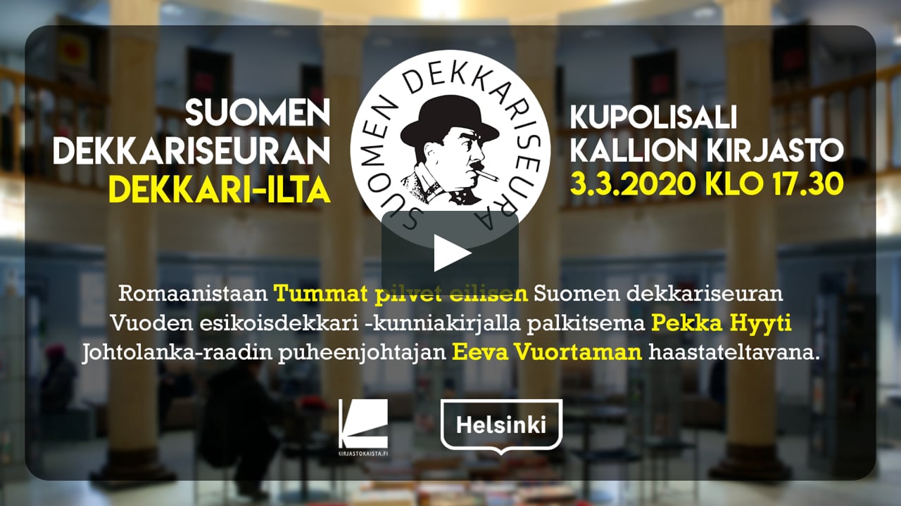 Pekka Hyyti Suomen dekkariseuran dekkari-illassa on Vimeo
