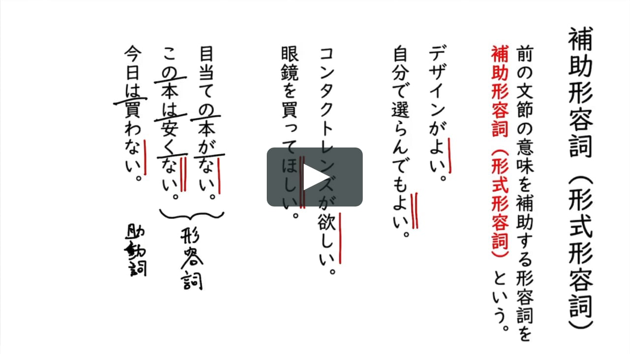 形容詞 形容動詞 補助形容詞 On Vimeo 形容詞 形容動詞 補助形容詞 On Vimeo