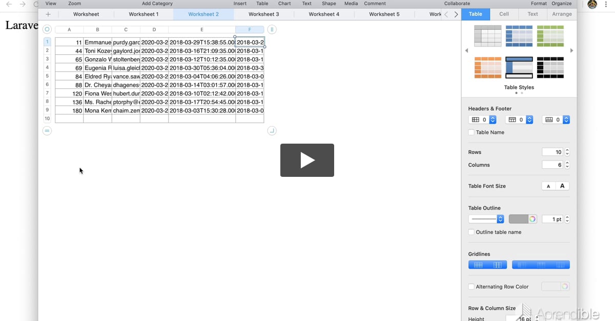 7. Cómo exportar registros por fecha en múltiples hojas