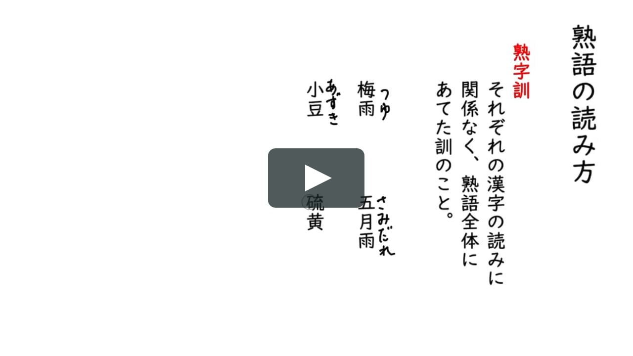 漢字と熟語 熟語の読み On Vimeo