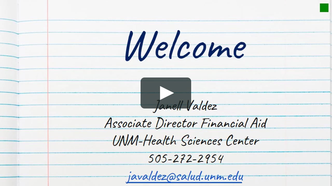 financial-aid-unm-gme-orientation-on-vimeo