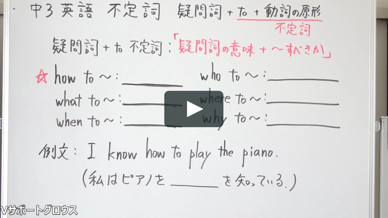 中3英語不定詞疑問詞 動詞の原形on Vimeo 中3英語不定詞疑問詞 動詞の原形on Vimeo
