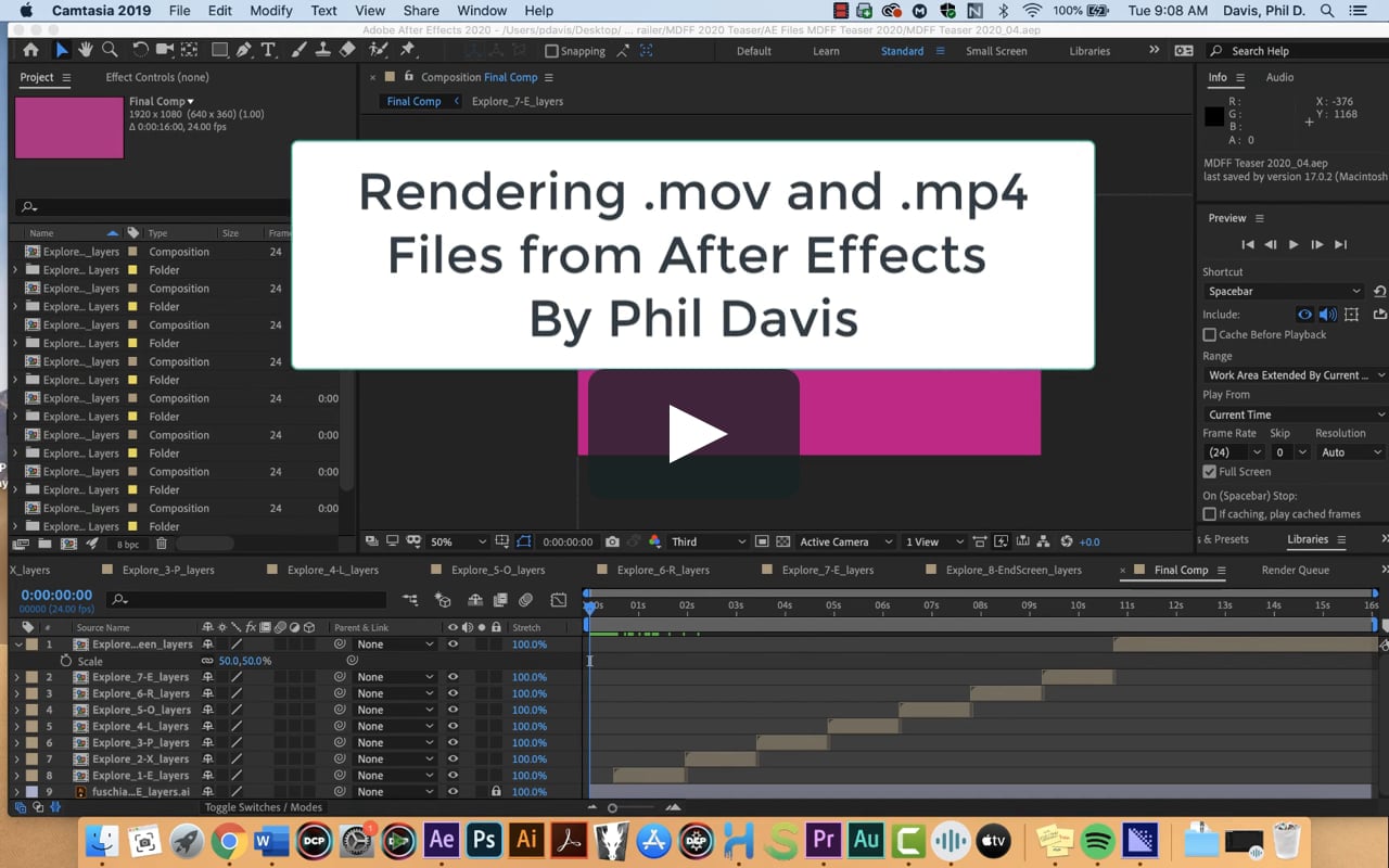 After Effects CC2020 Tutorial - Rendering .mov or .mp4 file on Vimeo