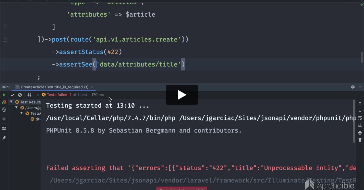 12. Cómo crear recursos siguiendo la especificación JSON:API