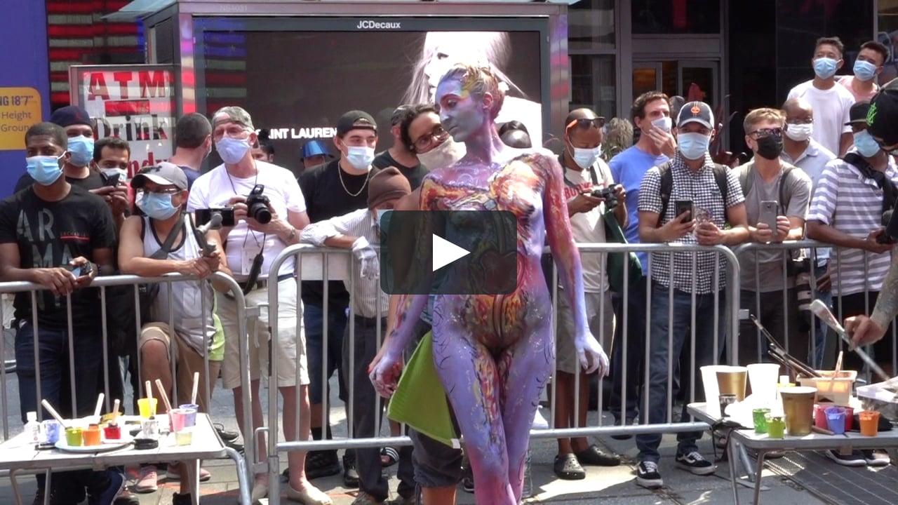 Body painting nyc times square paint july 25 2020 new york usa th...