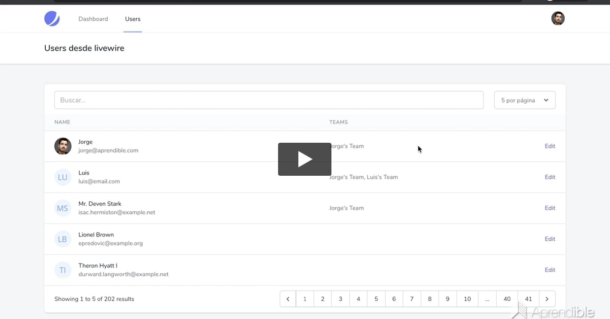 9. Creando un DataTable con Livewire