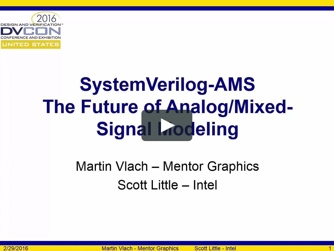 Systemverilog Ams The Future Of Analog Mixed Signal Modeling On Vimeo Systemverilog Ams The Future Of Analog Mixed Signal Modeling On Vimeo