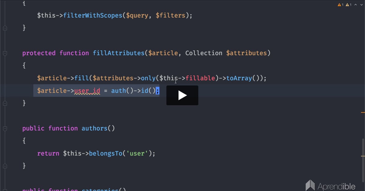 33. Reestructuración de la lógica relacionada con el autor y sus artículos