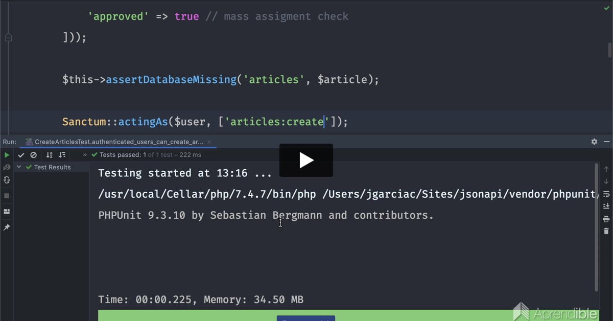 35. Permisos API para crear artículos