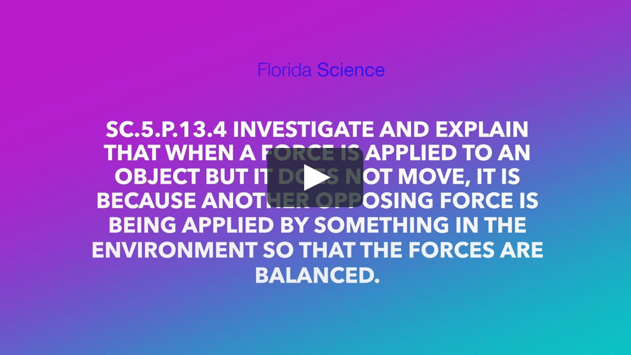 Florida Science SC.5.P.13.4 Full Lesson Balanced and Unbalanced