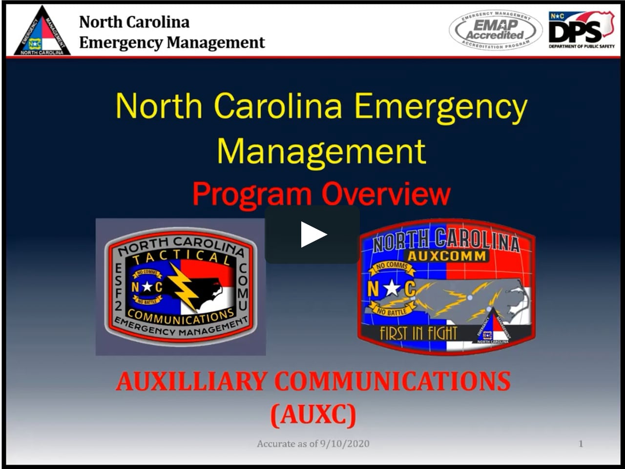 North Carolina Emergency Management Program Overview on Vimeo