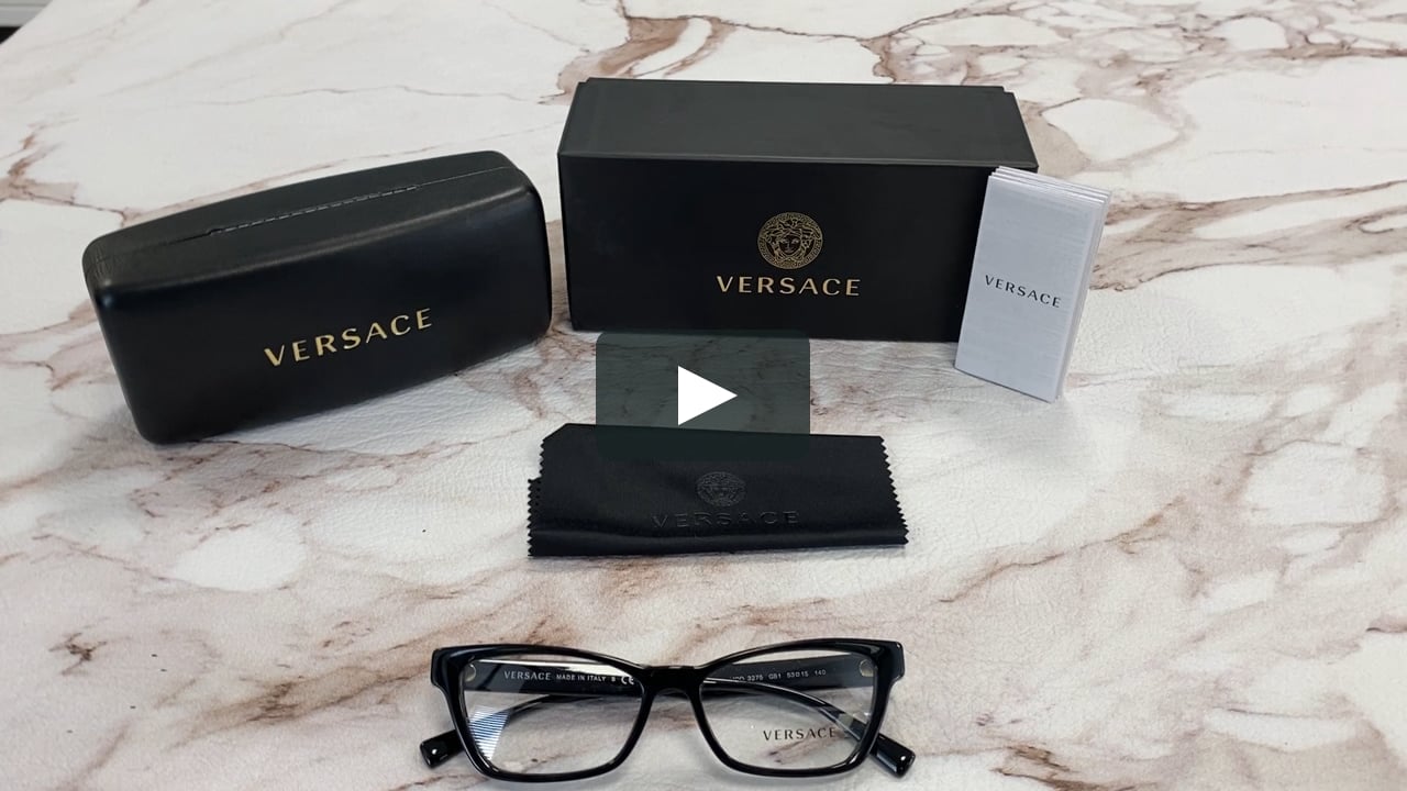 Versace Eyeglasses Model-VE3275 Color-GB1 Black on Vimeo
