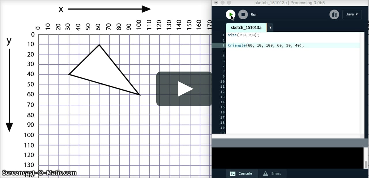 Drawing a Triangle in Processing on Vimeo